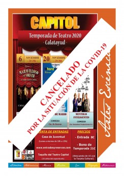 CANCELADA TEMPORADA DE TEATRO
