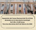 El censo electoral se expone al público desde el 22 de diciembre