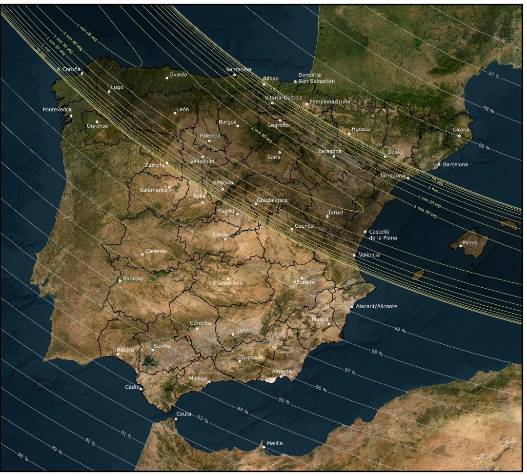 ECLIPSE ZONAS MÁS VISIBLES 
